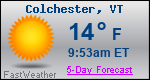 Weather Forecast for Colchester, VT