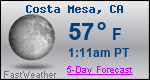 Weather Forecast for Costa Mesa, CA