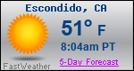 Weather Forecast for Escondido, CA