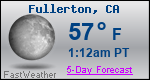 Weather Forecast for Fullerton, CA