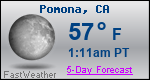 Weather Forecast for Pomona, CA