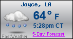 Weather Forecast for Joyce, LA