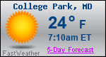 Weather Forecast for College Park, MD