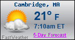 Weather Forecast for Cambridge, MA