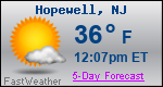Weather Forecast for Hopewell, NJ