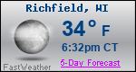 Weather Forecast for Richfield, WI