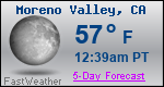 Weather Forecast for Moreno Valley, CA
