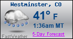 Weather Forecast for Westminster, CO