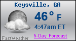 Weather Forecast for Keysville, GA