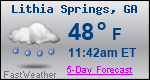 Weather Forecast for Lithia Springs, GA