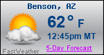 Weather Forecast for Benson, AZ