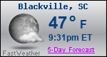 Weather Forecast for Blackville, SC