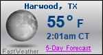 Weather Forecast for Harwood, TX