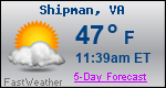 Weather Forecast for Shipman, VA