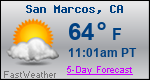 Weather Forecast for San Marcos, CA