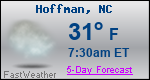 Weather Forecast for Hoffman, NC