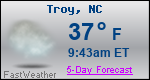 Weather Forecast for Troy, NC