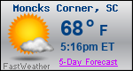 Weather Forecast for Moncks Corner, SC