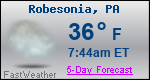 Weather Forecast for Robesonia, PA
