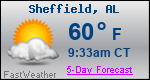 Weather Forecast for Sheffield, AL
