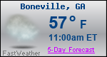 Weather Forecast for Boneville, GA