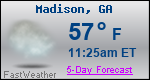 Weather Forecast for Madison, GA