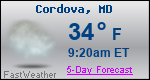 Weather Forecast for Cordova, MD