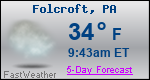 Weather Forecast for Folcroft, PA