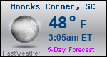 Weather Forecast for Moncks Corner, SC