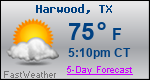Weather Forecast for Harwood, TX