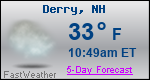 Weather Forecast for Derry, NH