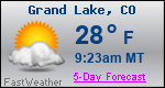 Weather Forecast for Grand Lake, CO