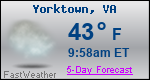 Weather Forecast for Yorktown, VA