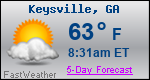 Weather Forecast for Keysville, GA