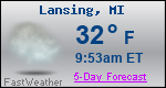 Weather Forecast for Lansing, MI