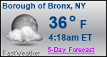 Weather Forecast for Borough of Bronx, NY