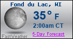 Weather Forecast for Fond du Lac, WI