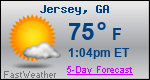 Weather Forecast for Jersey, GA