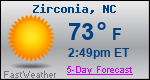 Weather Forecast for Zirconia, NC