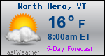 Weather Forecast for North Hero, VT