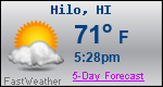 Weather Forecast for Hilo, HI