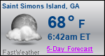 Weather Forecast for Saint Simons Island, GA