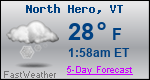 Weather Forecast for North Hero, VT