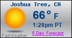 Weather Forecast for Joshua Tree, CA