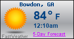 Weather Forecast for Bowdon, GA