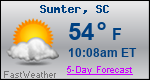 Weather Forecast for Sumter, SC