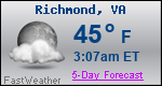 Weather Forecast for Richmond, VA