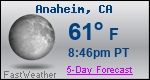 Weather Forecast for Anaheim, CA