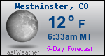 Weather Forecast for Westminster, CO