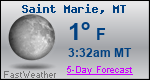 Weather Forecast for Saint Marie, MT